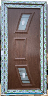 SOFT vchodové plastové dveře HILTON, ořech/bílá, 98x200 cm